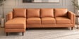 Brookly Leatherette RHS Sectional Sofa In Tan Colour