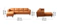 Brookly Leatherette RHS Sectional Sofa In Tan Colour
