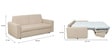 Brooklyn Convertible 3 Seater Sofa Cum Bed In Sand Beige Colour Brooklyn Convertible 3 Seater Sofa Cum Bed In Sand Beige Colour
