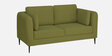 Brooks Fabric 2 Seater Sofa In Sheen Green Colour