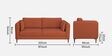 Brooks Fabric 3 Seater Sofa In Burnt Orange Colour