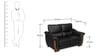 Brooks Leatherette 2 Seater Sofa in Black Colour