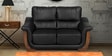 Brooks Leatherette 2 Seater Sofa in Black Colour