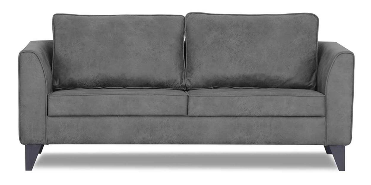 Buy Braddin Leatherette 3 Seater Sofa in Grey Colour at 21 OFF by