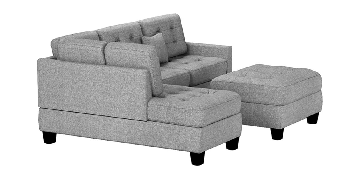 Buy Brensto 6 Seater RHS L Shape Sofa In Light Grey Colour by