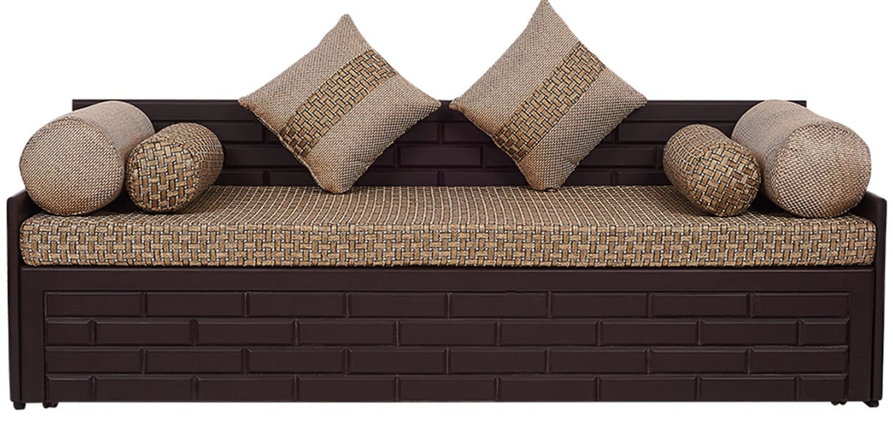 Buy Brick Sofa Cum Bed in Beige & Brown Colour by ARRA Online Pull