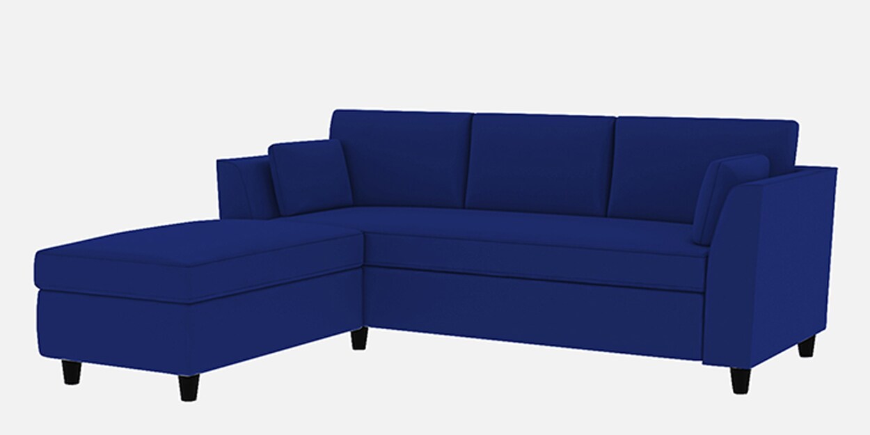 Buy Bristo RHS 4 Seater Sectional Sofa In Indigo Blue Colour by Febonic