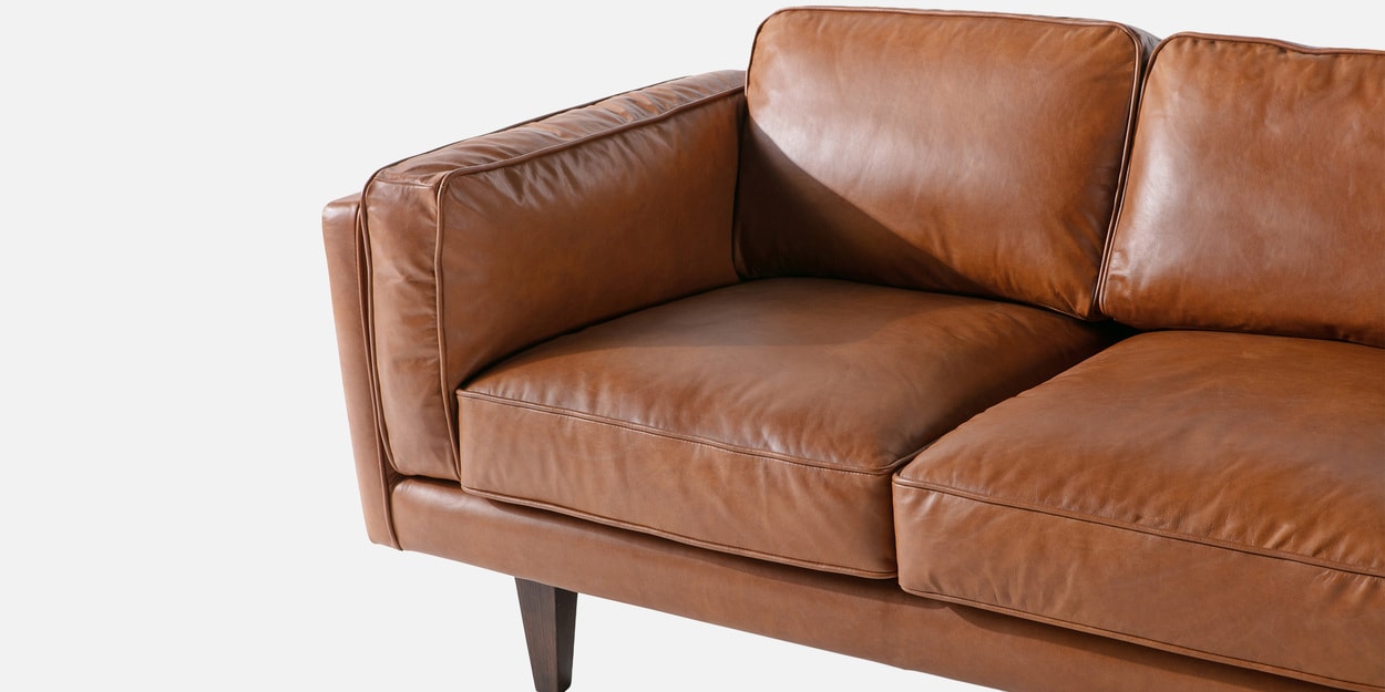 Brookly Leatherette Seater Sofa In Tan Colour