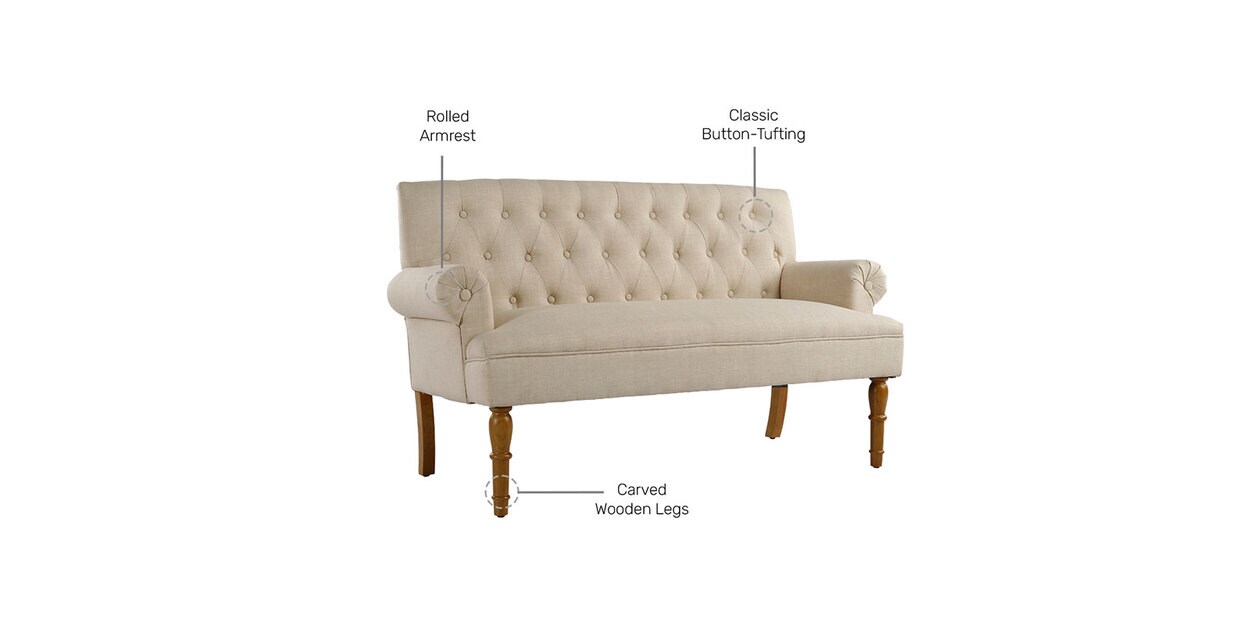 Buy Brooklyn 2 Seater Sofa In Beige Colour By Durian Online Rolled