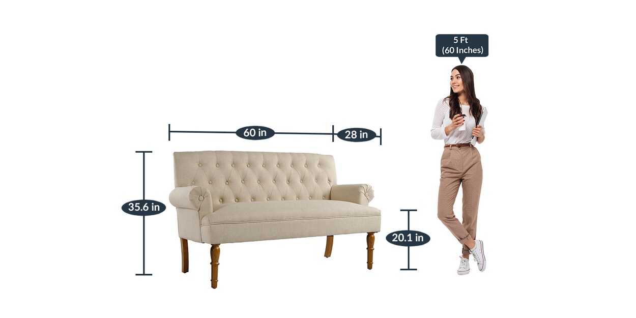 Buy Brooklyn 2 Seater Sofa In Beige Colour By Durian Online Rolled