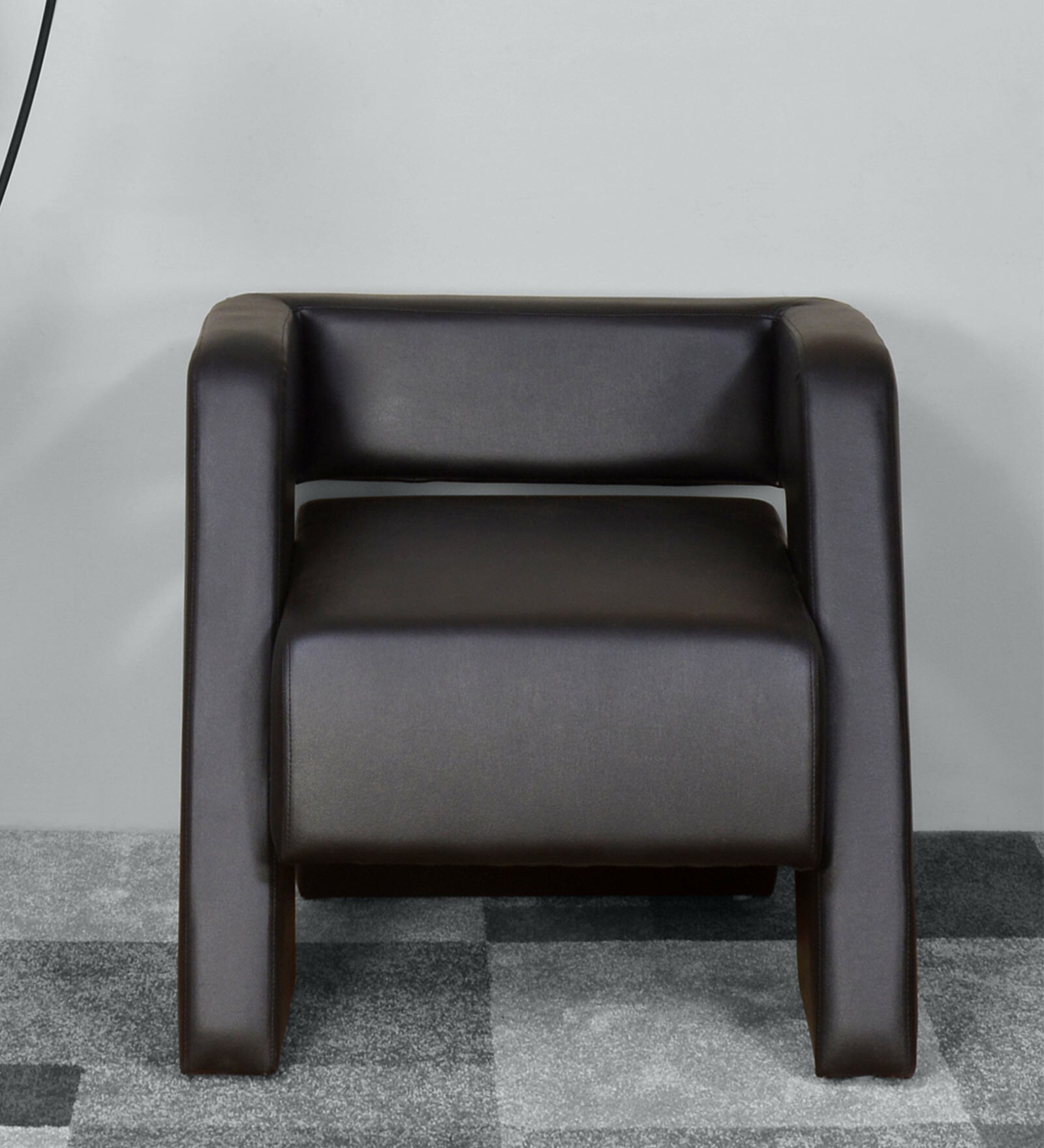 Bradd Leatherette 1 Seater Sofa in Black Colour