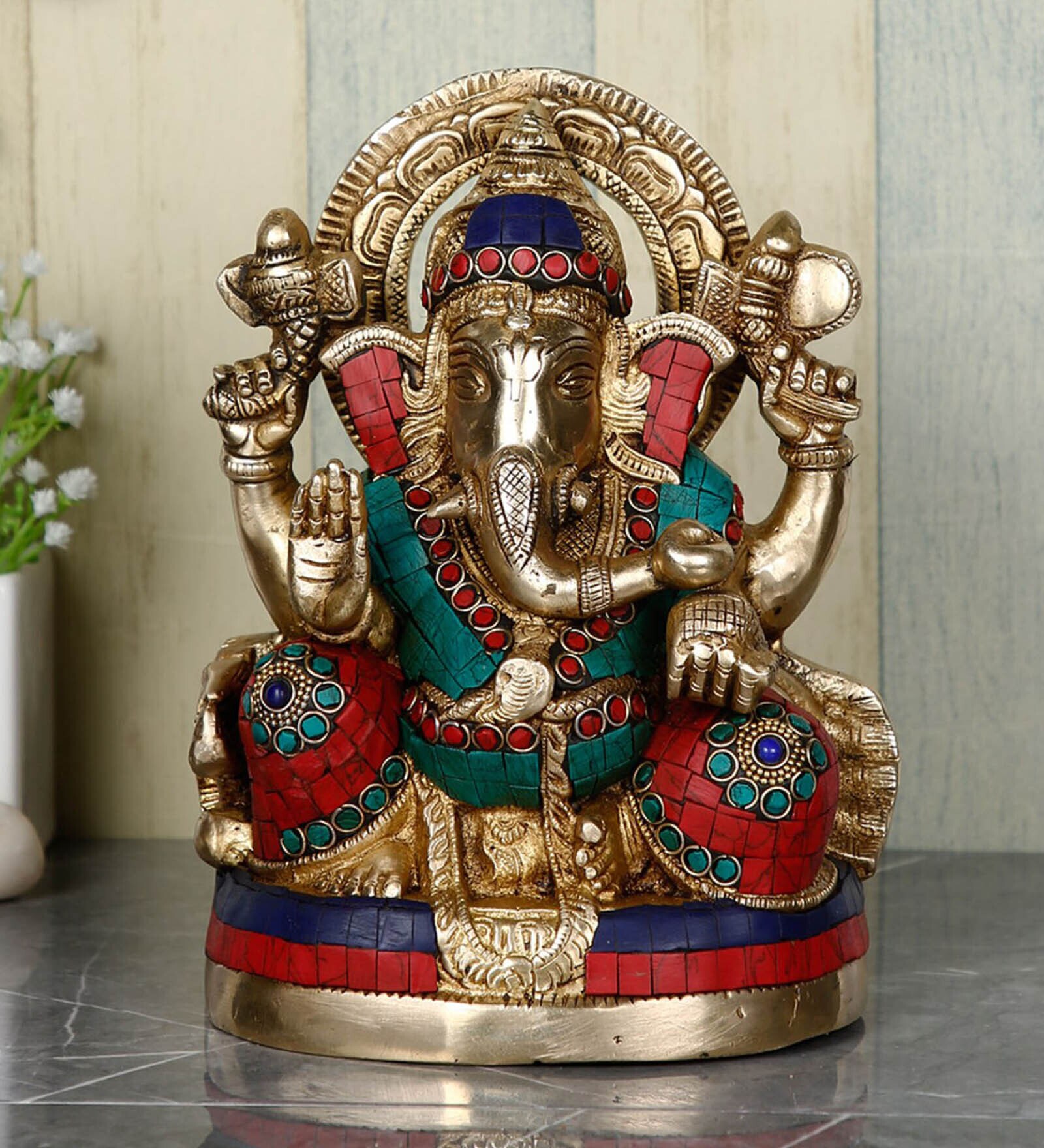 Buy Brass 8.5 Inch Ganesha Idol By Craftvatika at 35% OFF by ...