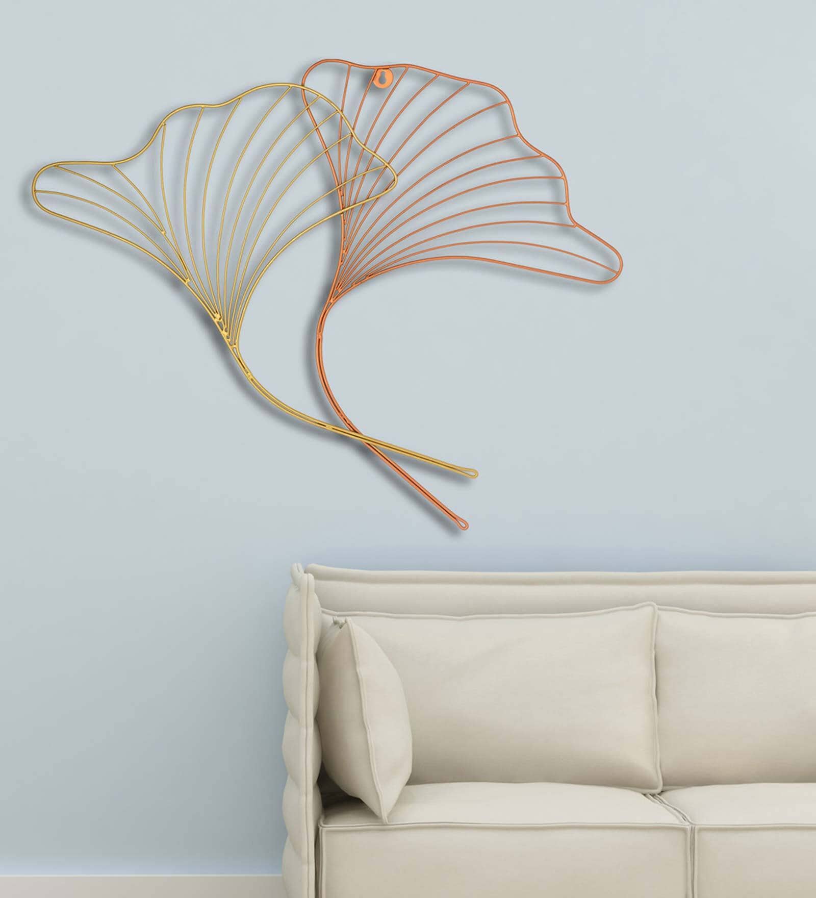 Brass And Copper Finish Iron Wire Wall Decor