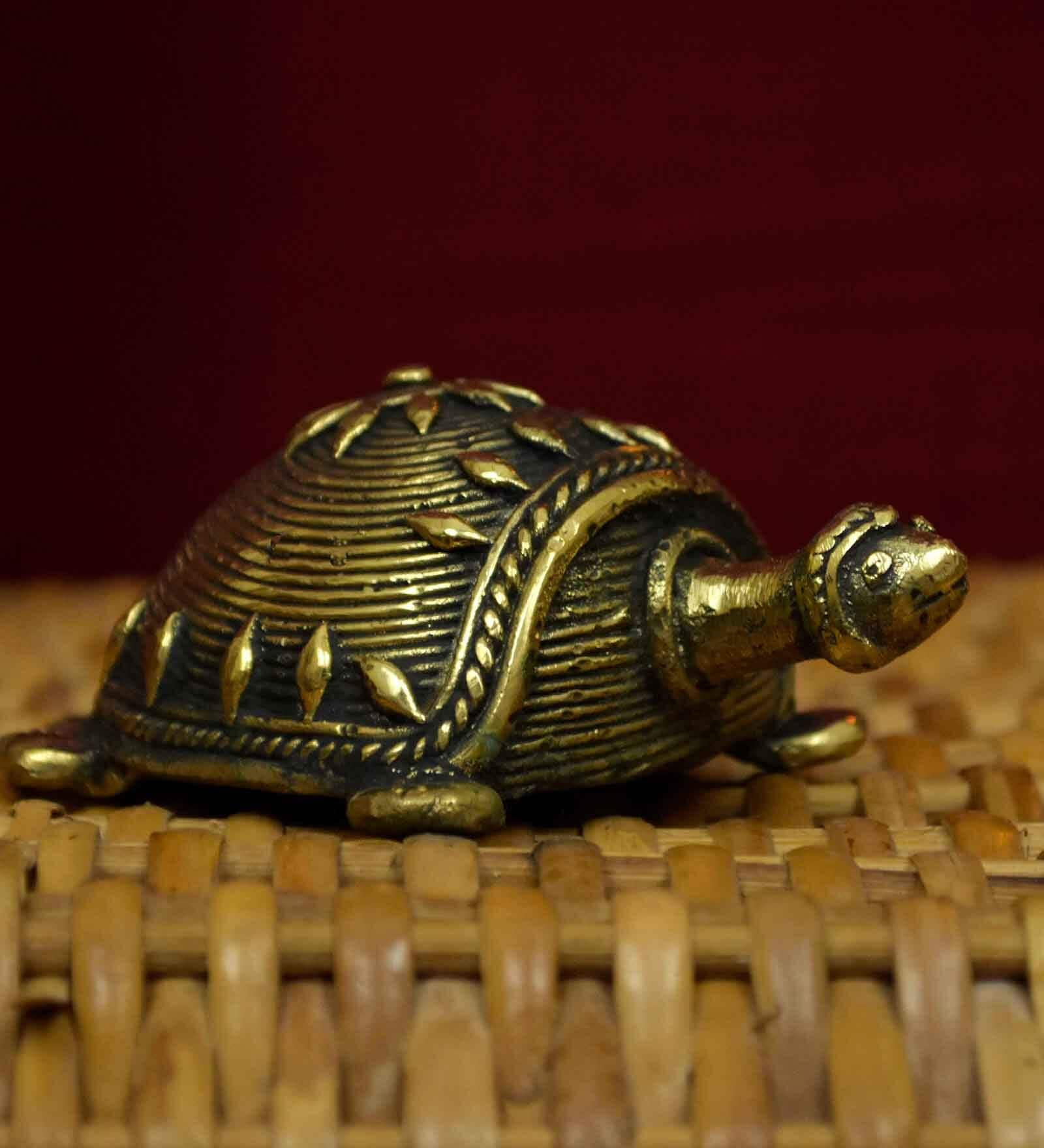 Buy Brass Dhokra Crafted Turtle Tribal Handicraft Bastar Art By ...