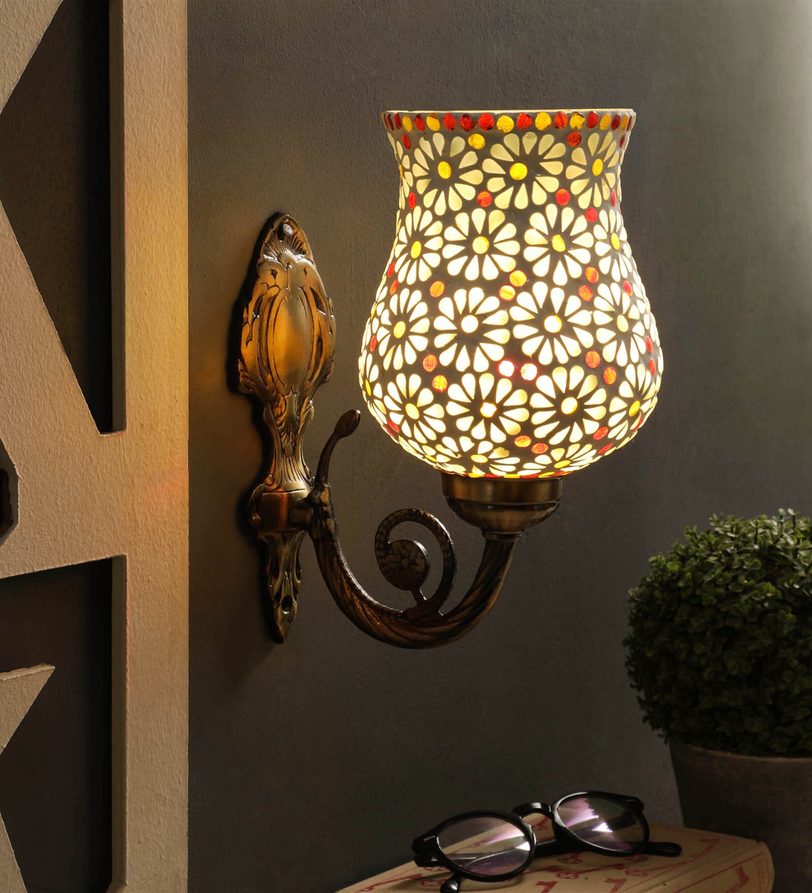 Otto Brass Glass Wall Sconces