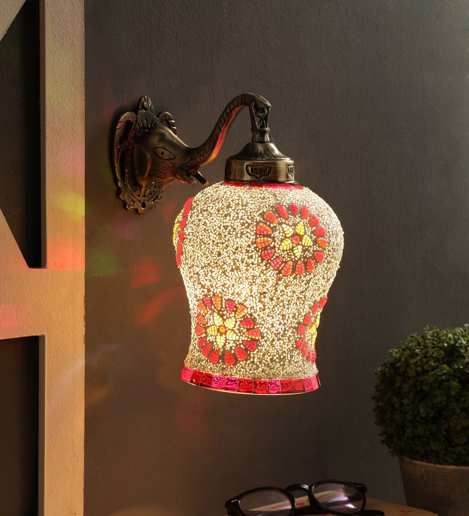 Poulsen Brass Glass Wall Sconces
