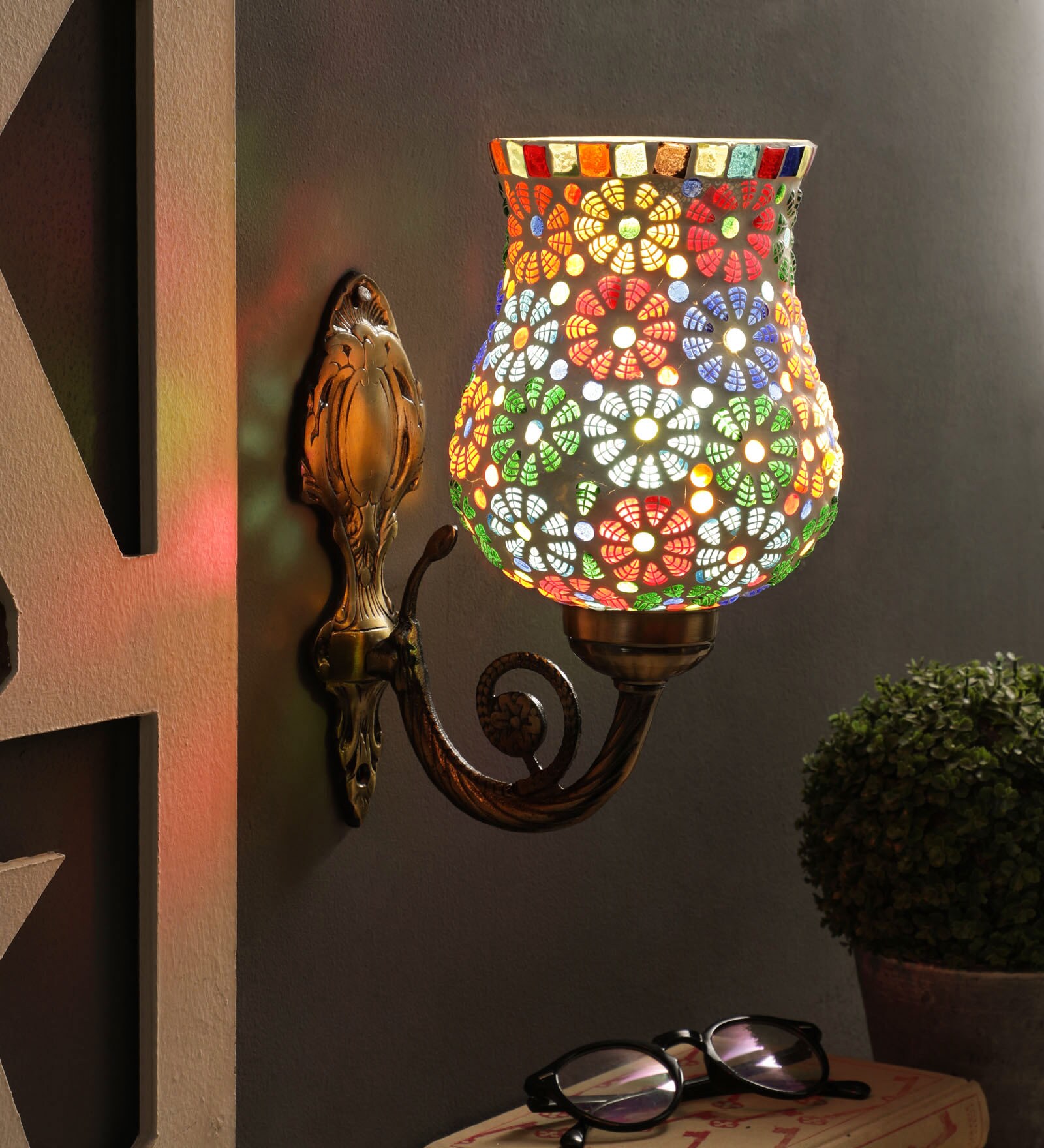 Noel Brass Glass Wall Sconces