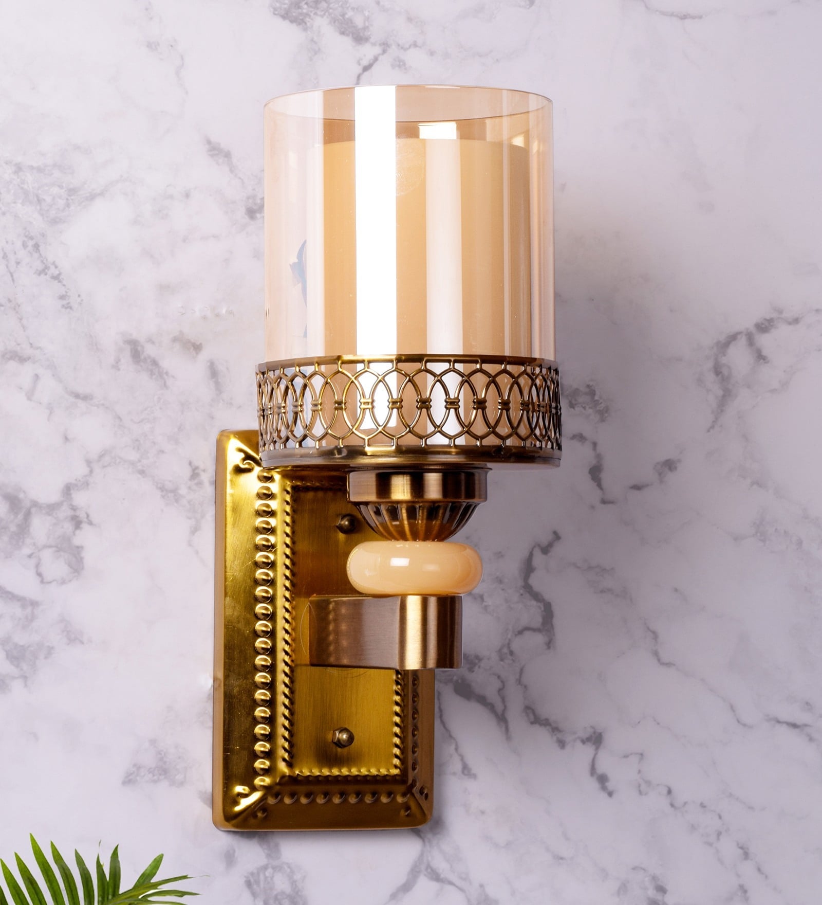 Galaxy Metal Wall Mounted Uplight Sconce (Brass)