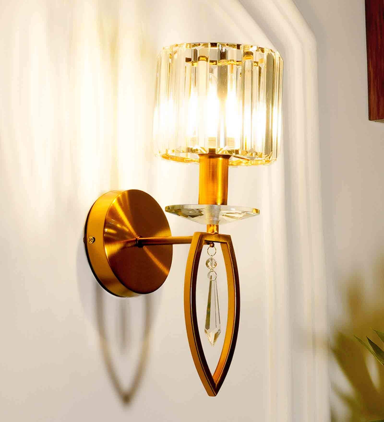 Kevin Brass Metal and Glass Wall Sconces