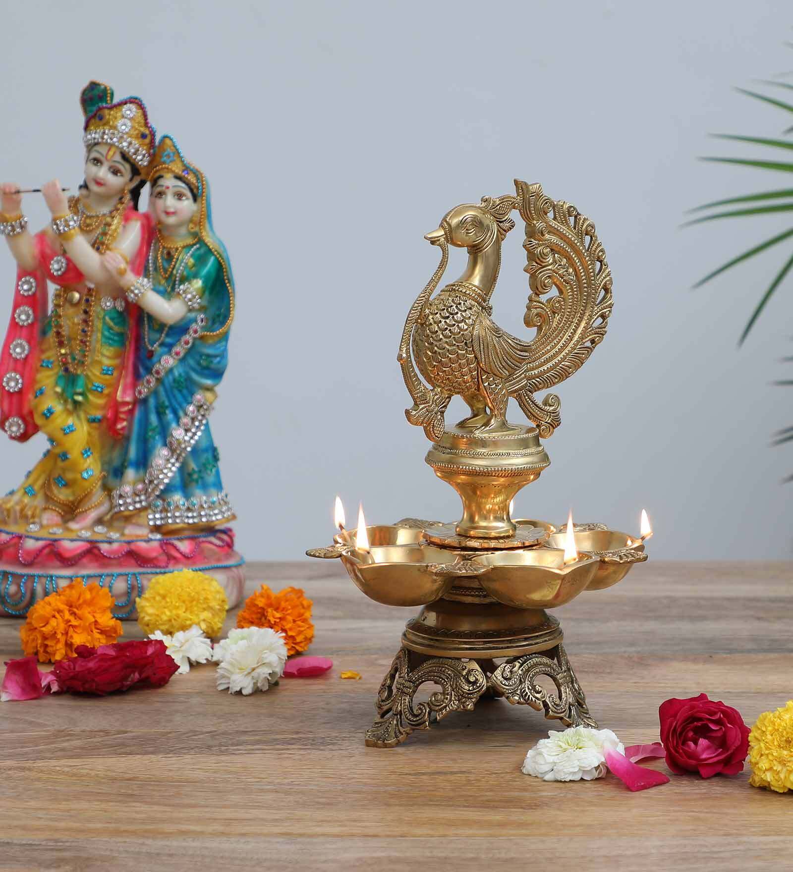 Brass Pooja Diya Stand
