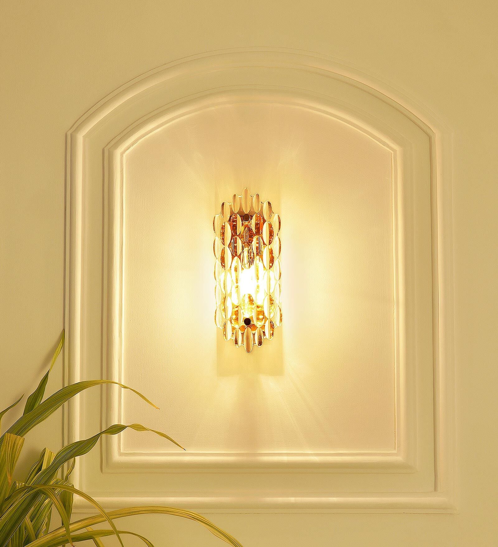 Triune Metal Wall Flush Mount Light (Gold)