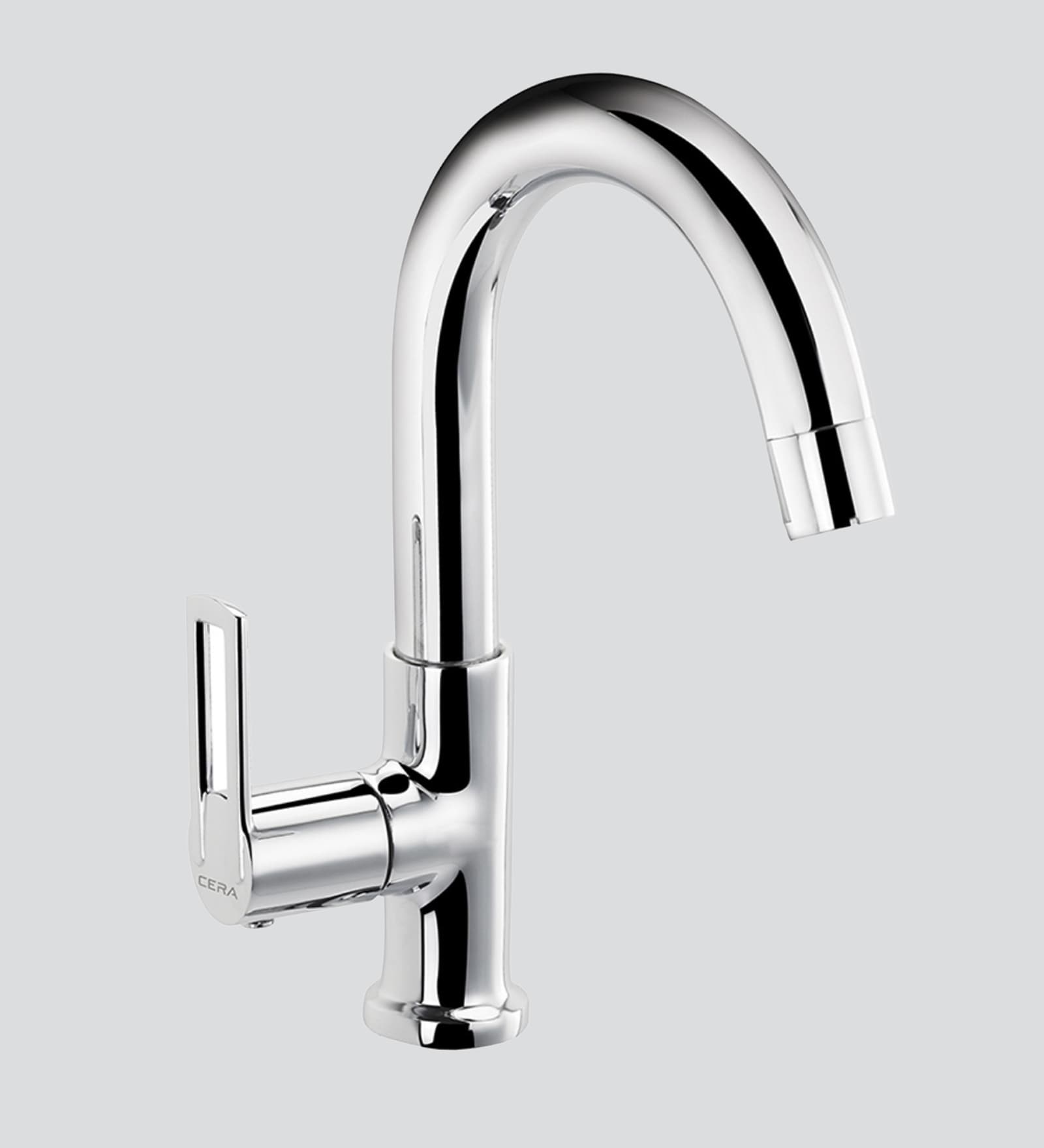Brass Swan Neck Basin Tap In Chrome Finish (Model No: F2007104)