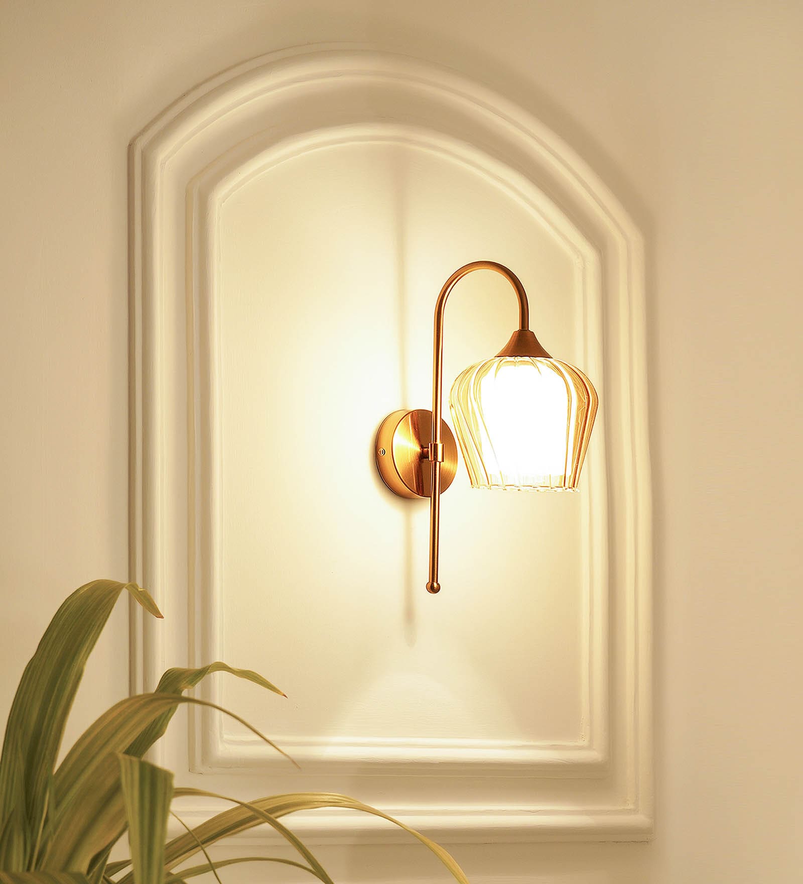 Kilda Brass Metal and Glass Wall Sconces