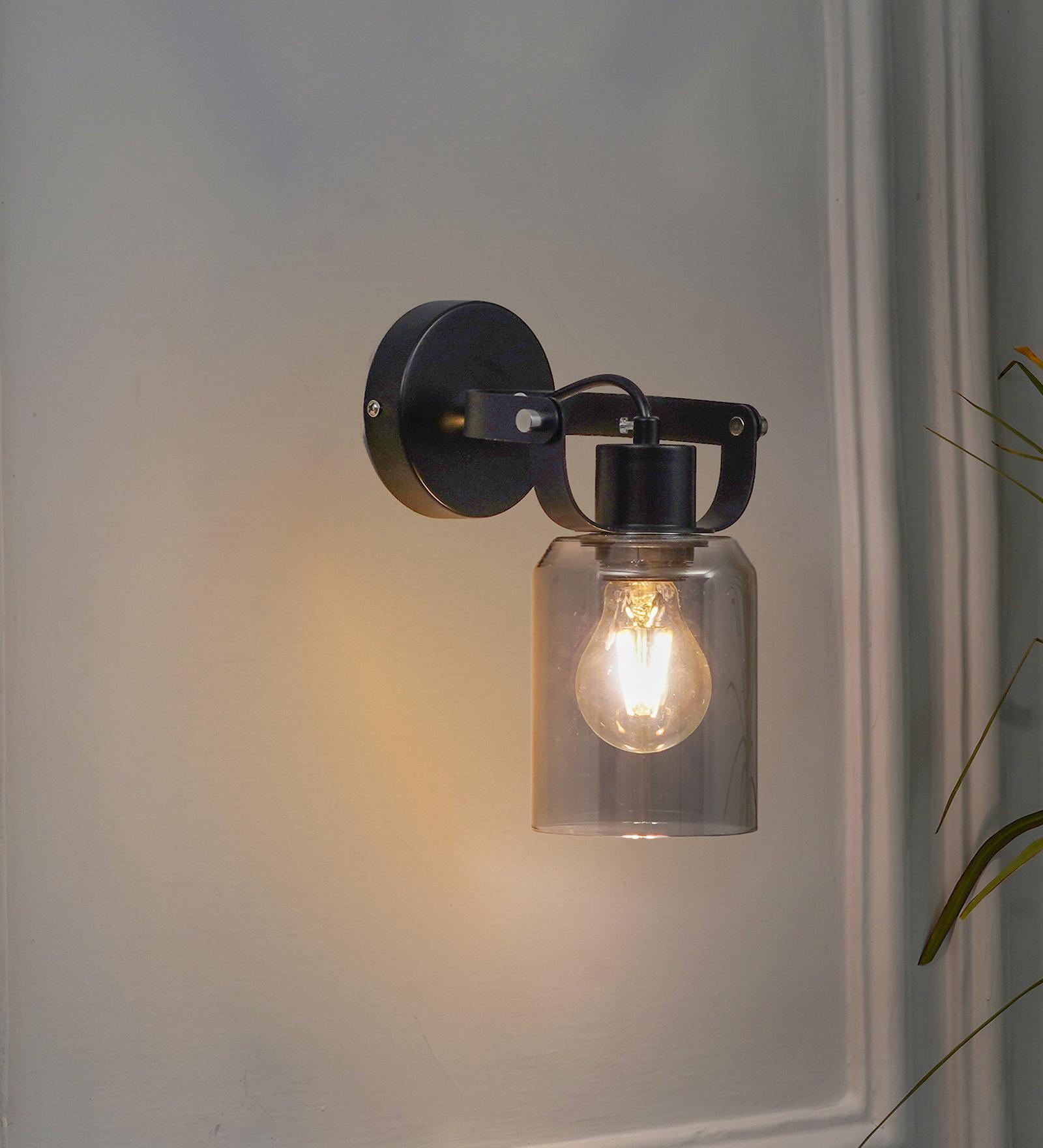 Bravo Metal & Glass Wall Light (Smoke)