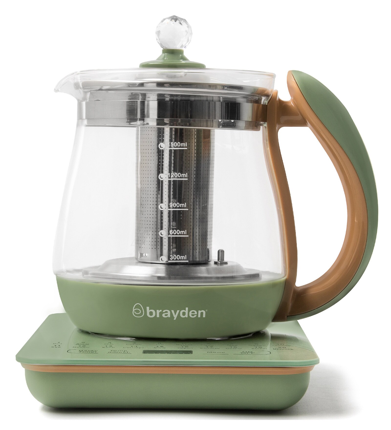 Brayden Aquo 11 Smart Electric Kettle with LED Display, 20 Presets, Auto Shut Off and Boil Dry Protection (1.5 Litre, Olive Green)
