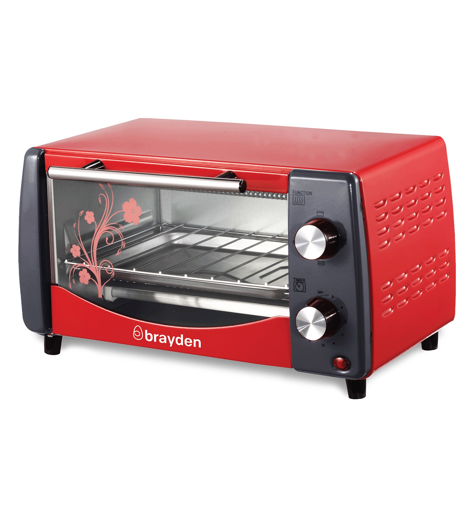 Brayden Krispo 9 Litre Oven Toaster Griller with Evov Bake Technology, Peach Red