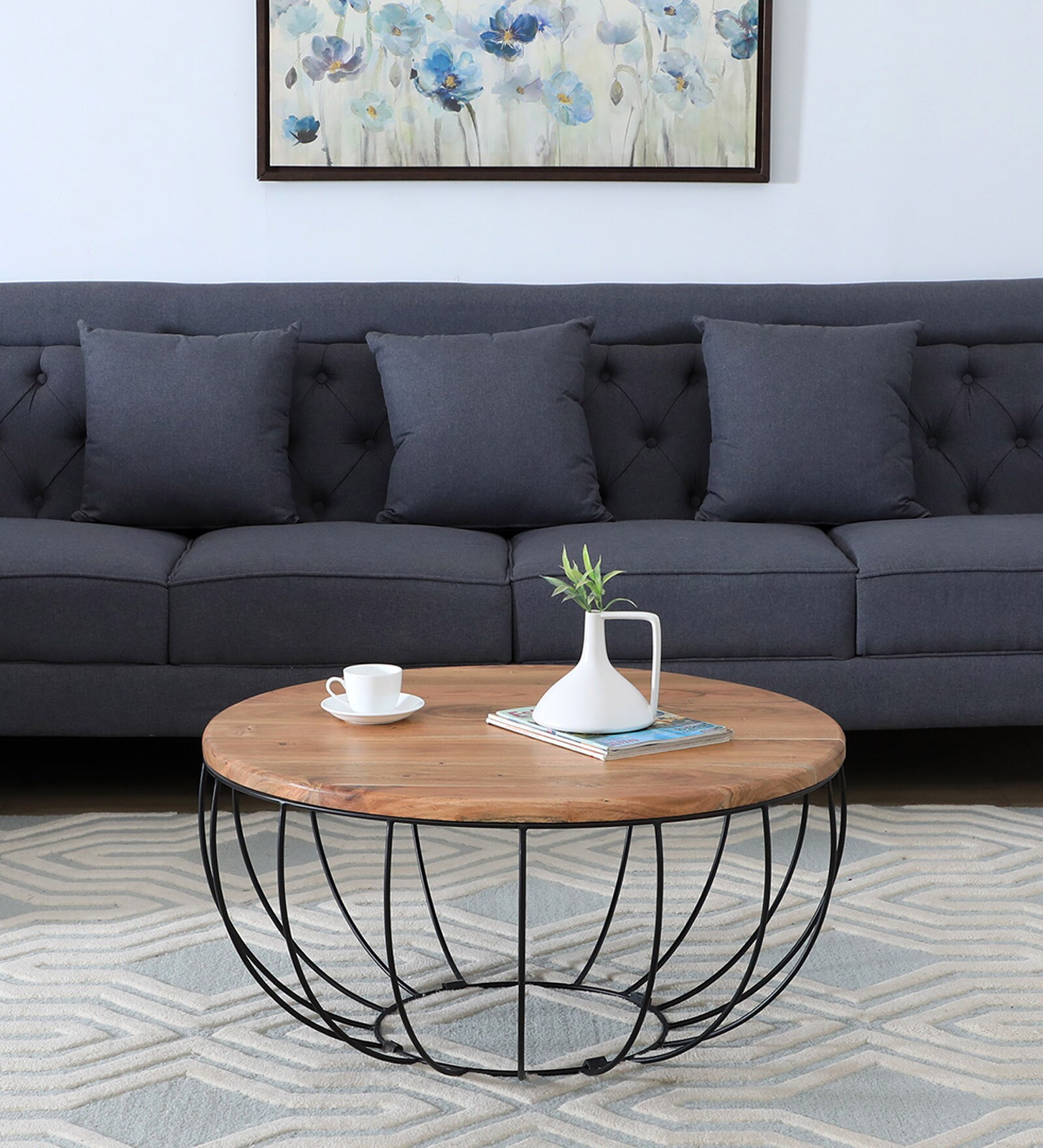 Brazos Metal Coffee Table In Natural Finish