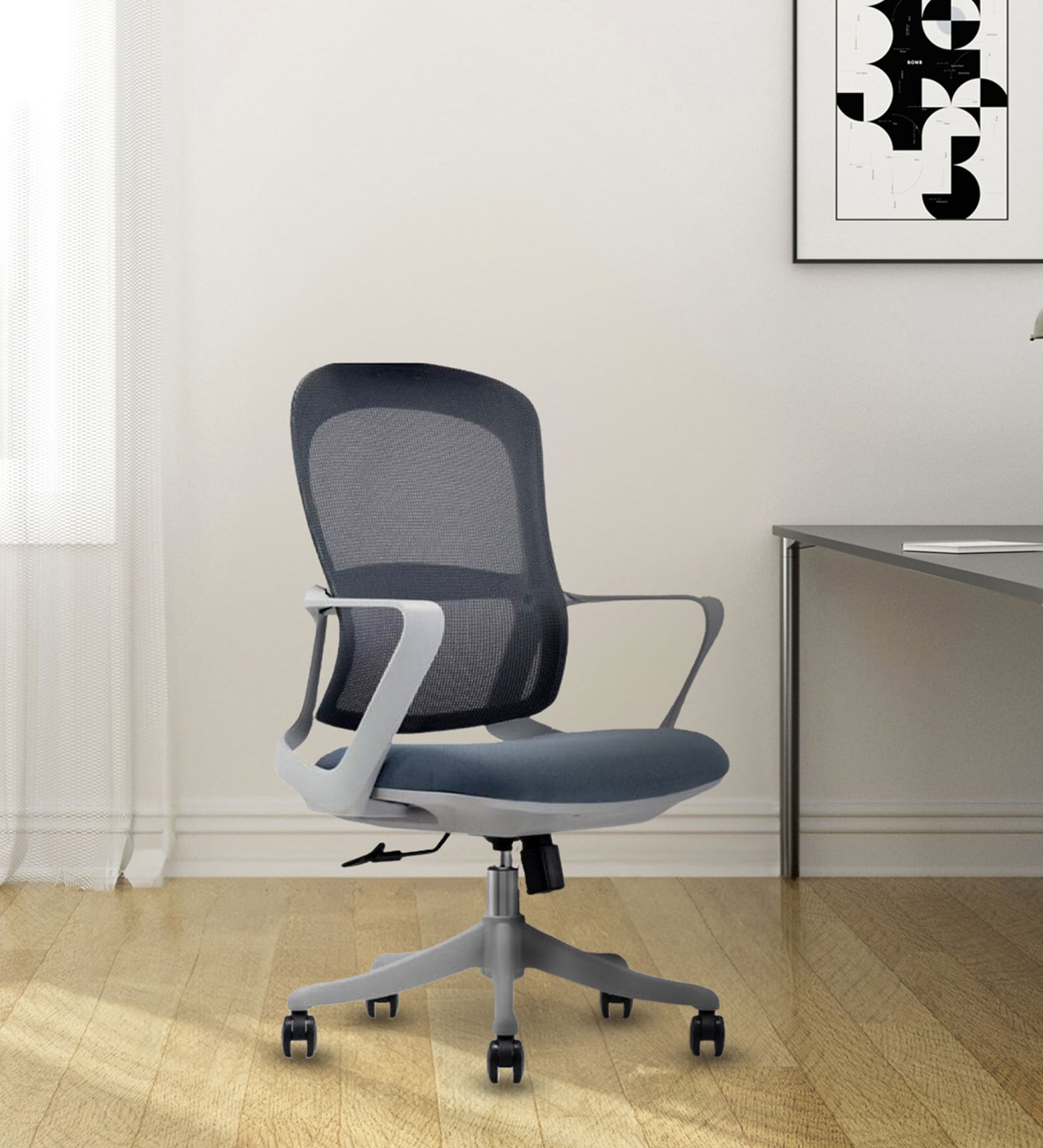 Breeze Breathable Mesh Ergonic Chair in Grey Colour