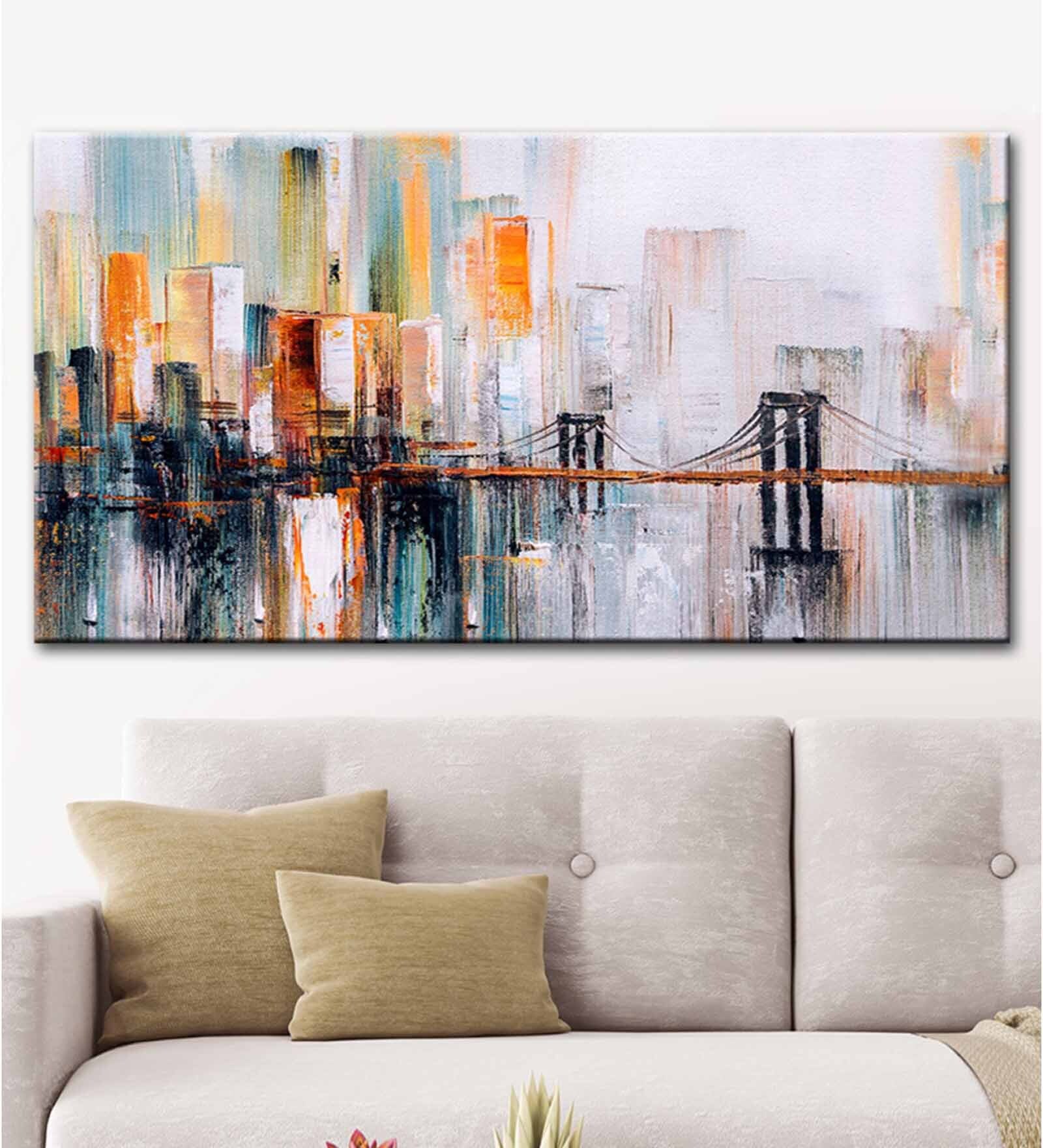 Buy Bridge Multicolour Canvas Framed People and Places Art Print at 32% ...