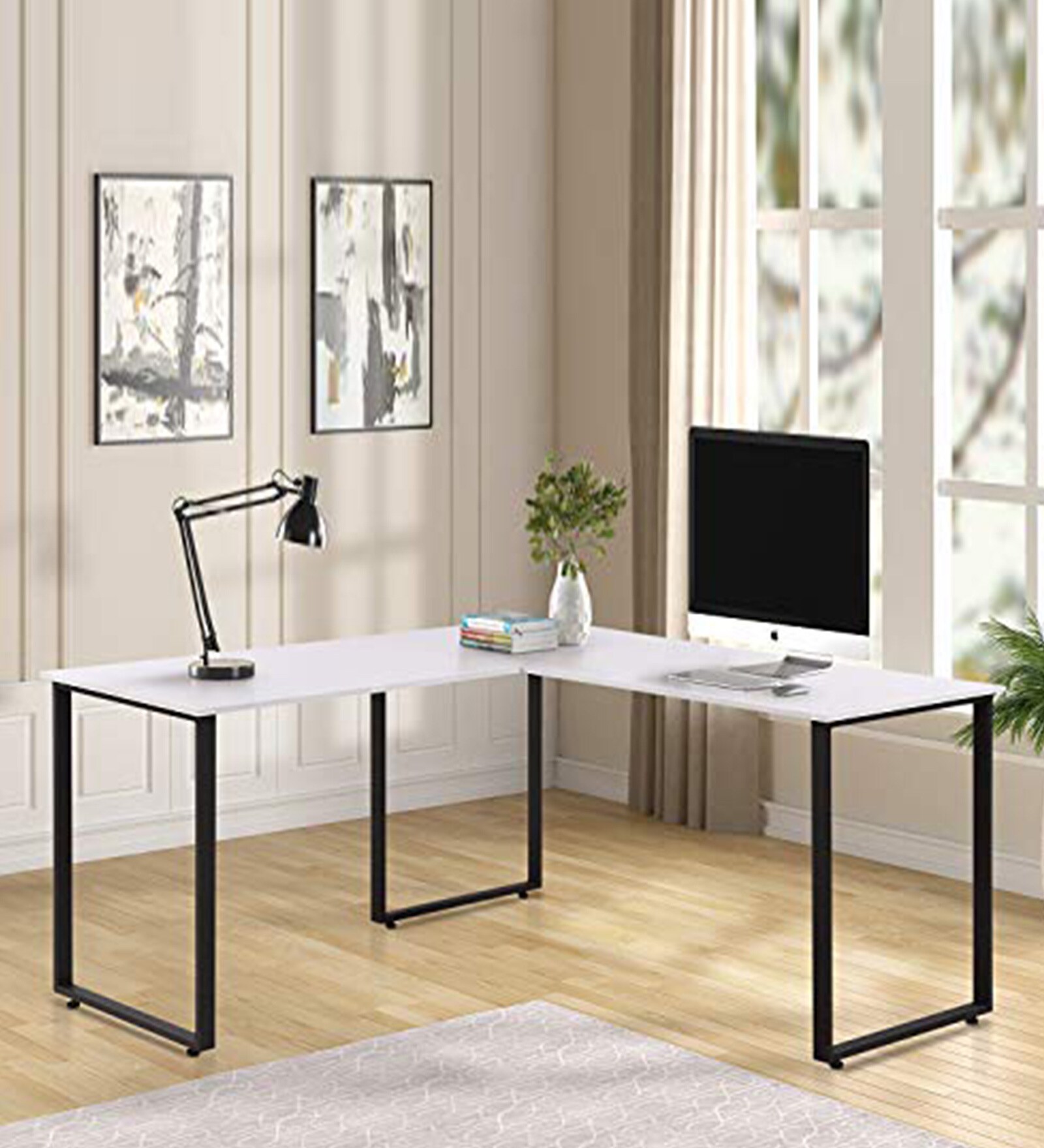 Brill Work Station Desk in Super White Colour