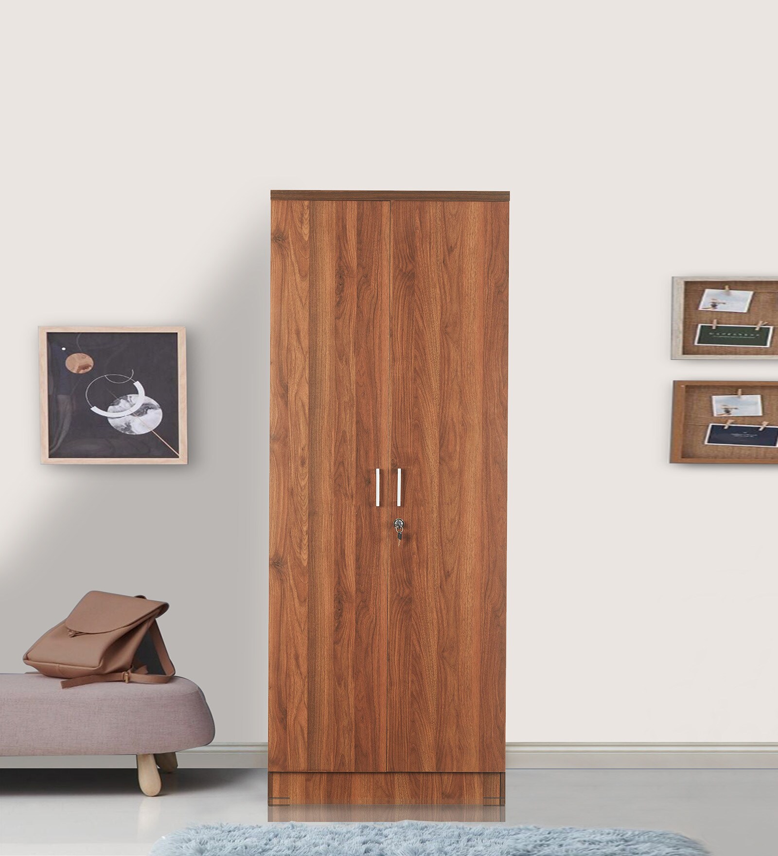 Brio 2 Door Wardrobe in Walnut Finish