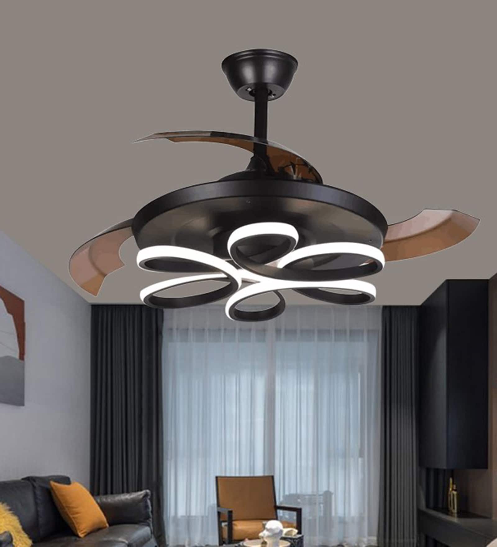 Brisa Black Aluminium LED Smart Fan Chandelier