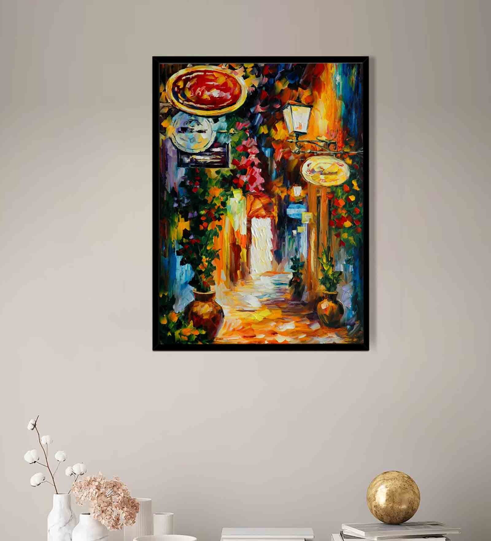 Bristlegrass Multicolour Synthetic Wood Framed Canvas Wall Painting