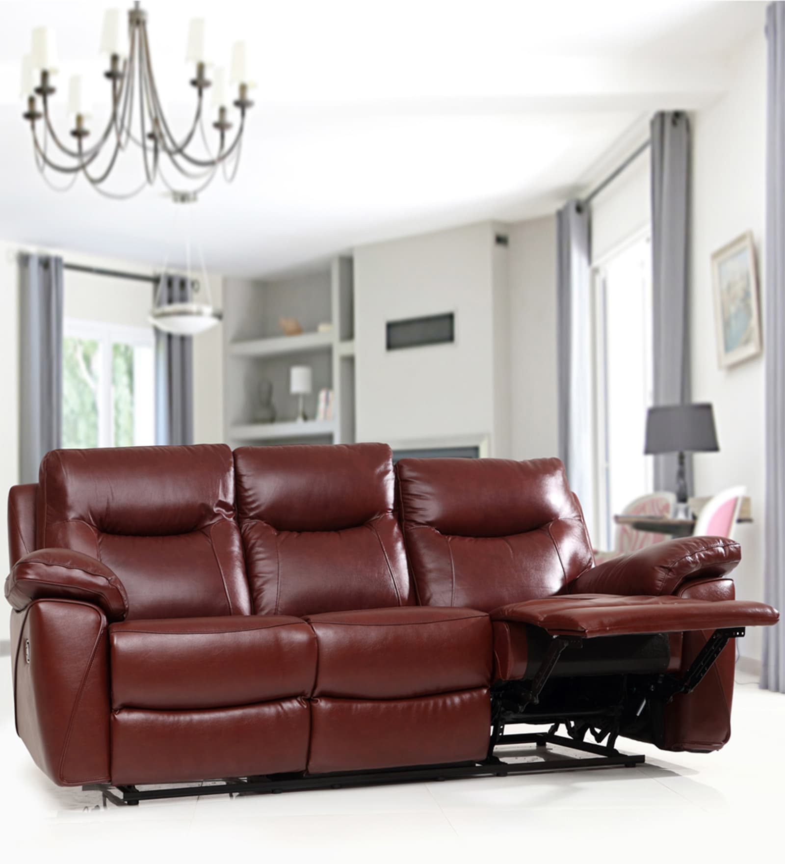Bristol 3 Seater Manual Recliner in Dark Brown Colour