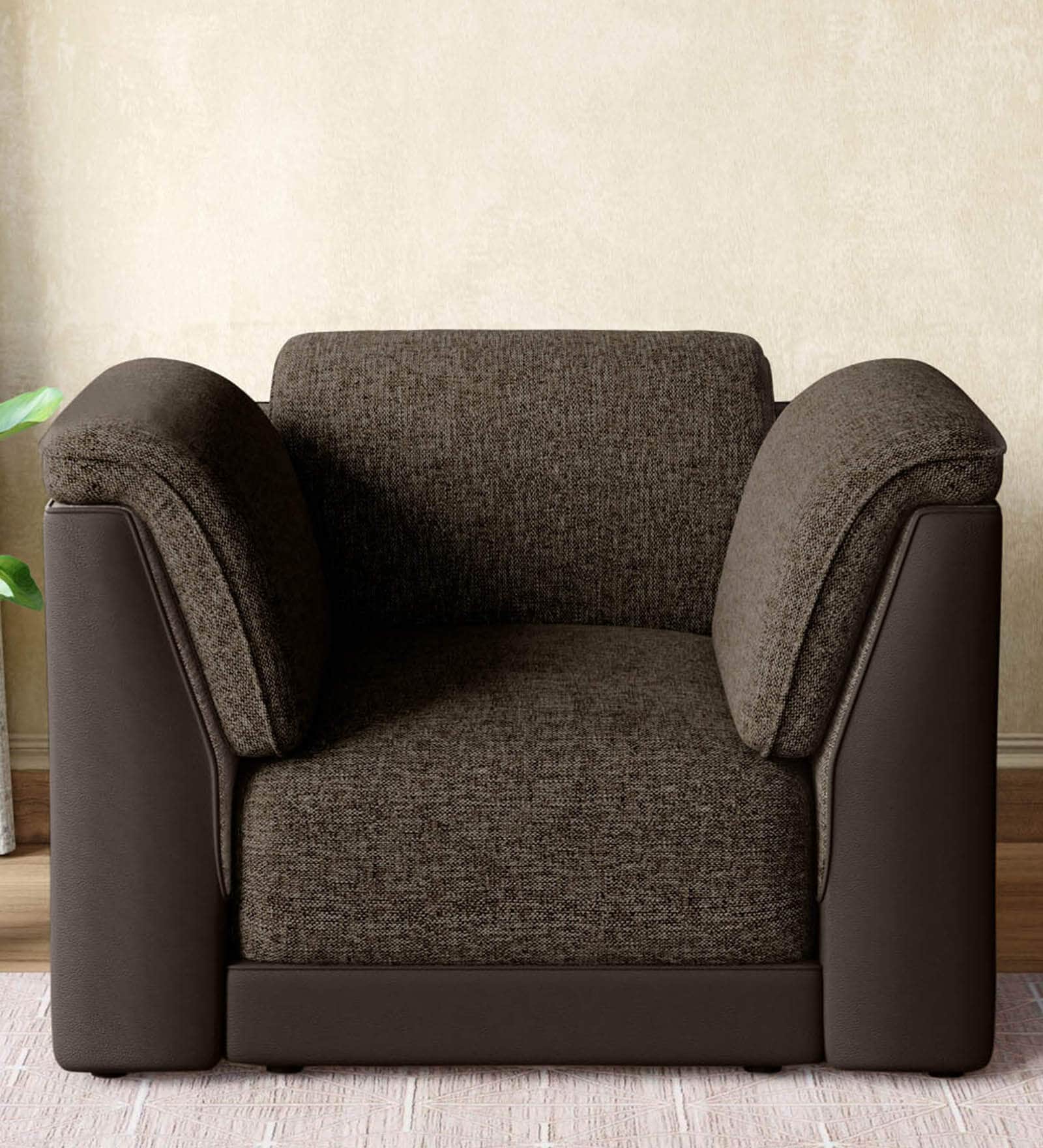 Broadway V2 Leatherette 1 Seater Sofa In Ada Woodland Colour