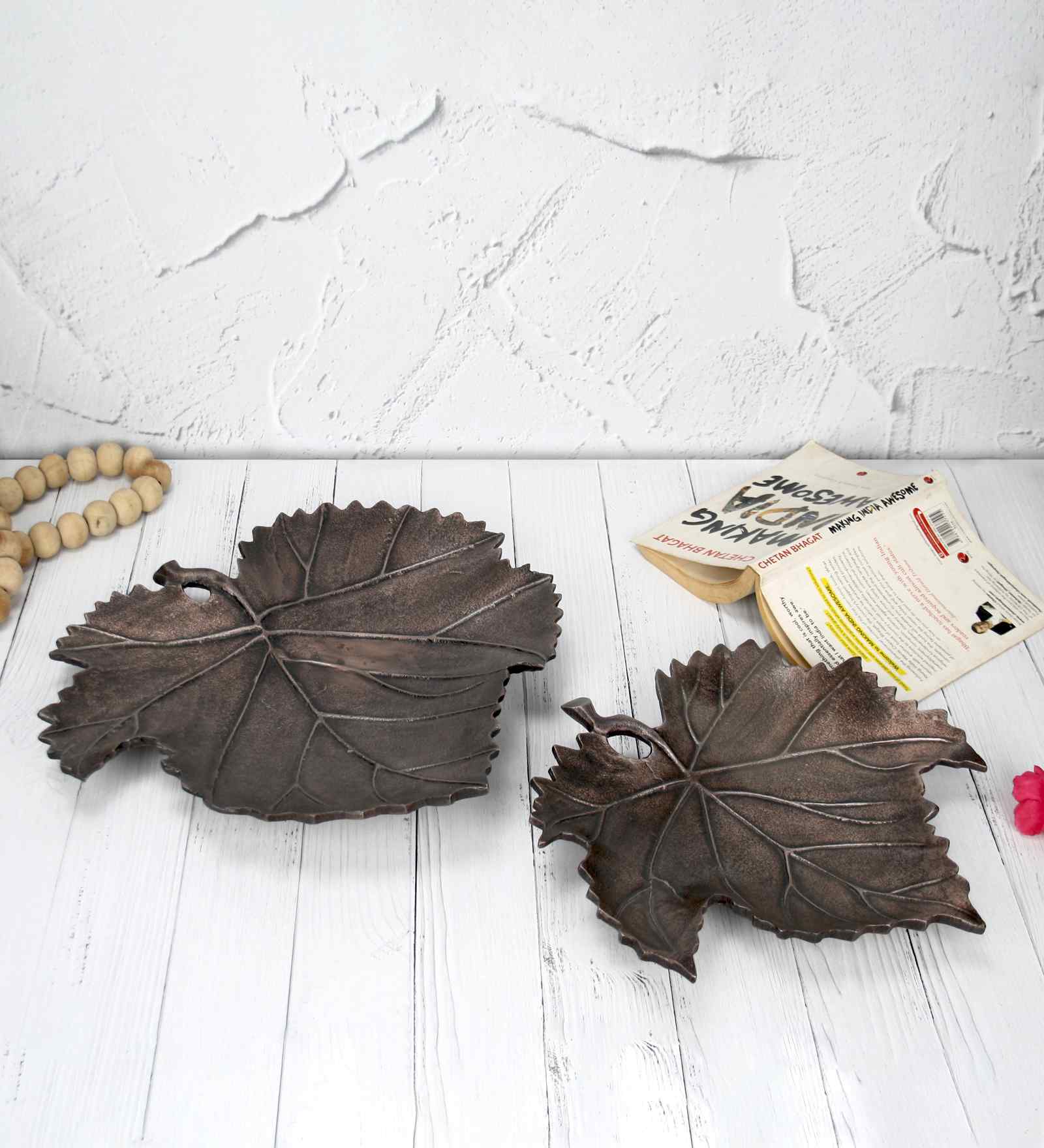 Bronze Finished Maple Platter Set