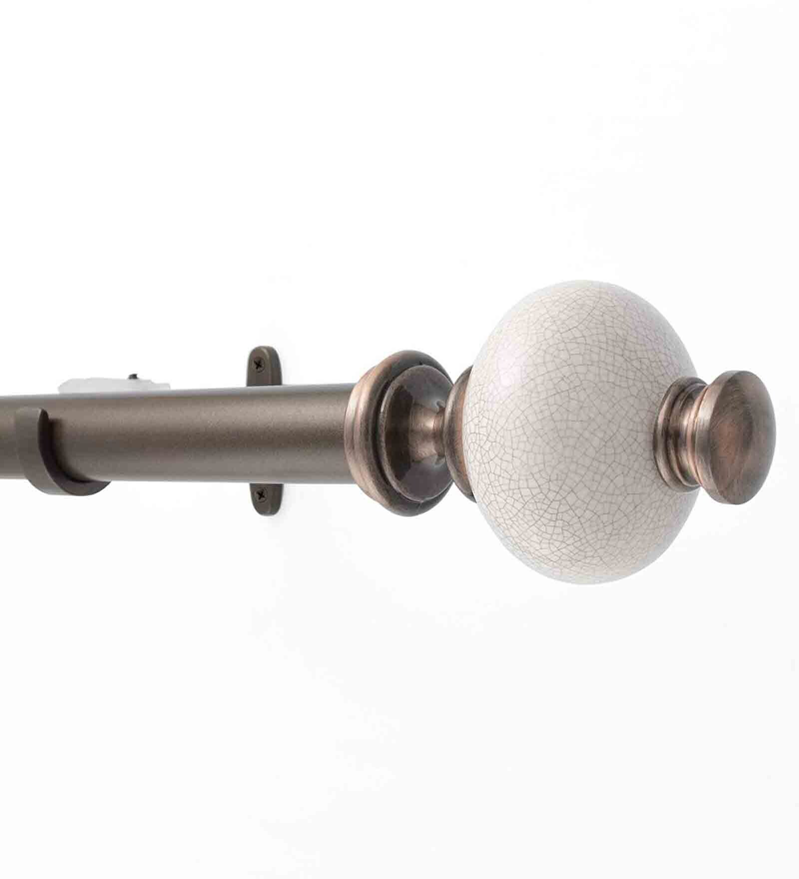 Bronze Shiny 36 Inch expandable to 66 Inch Iron Curtain Rod with Bracket