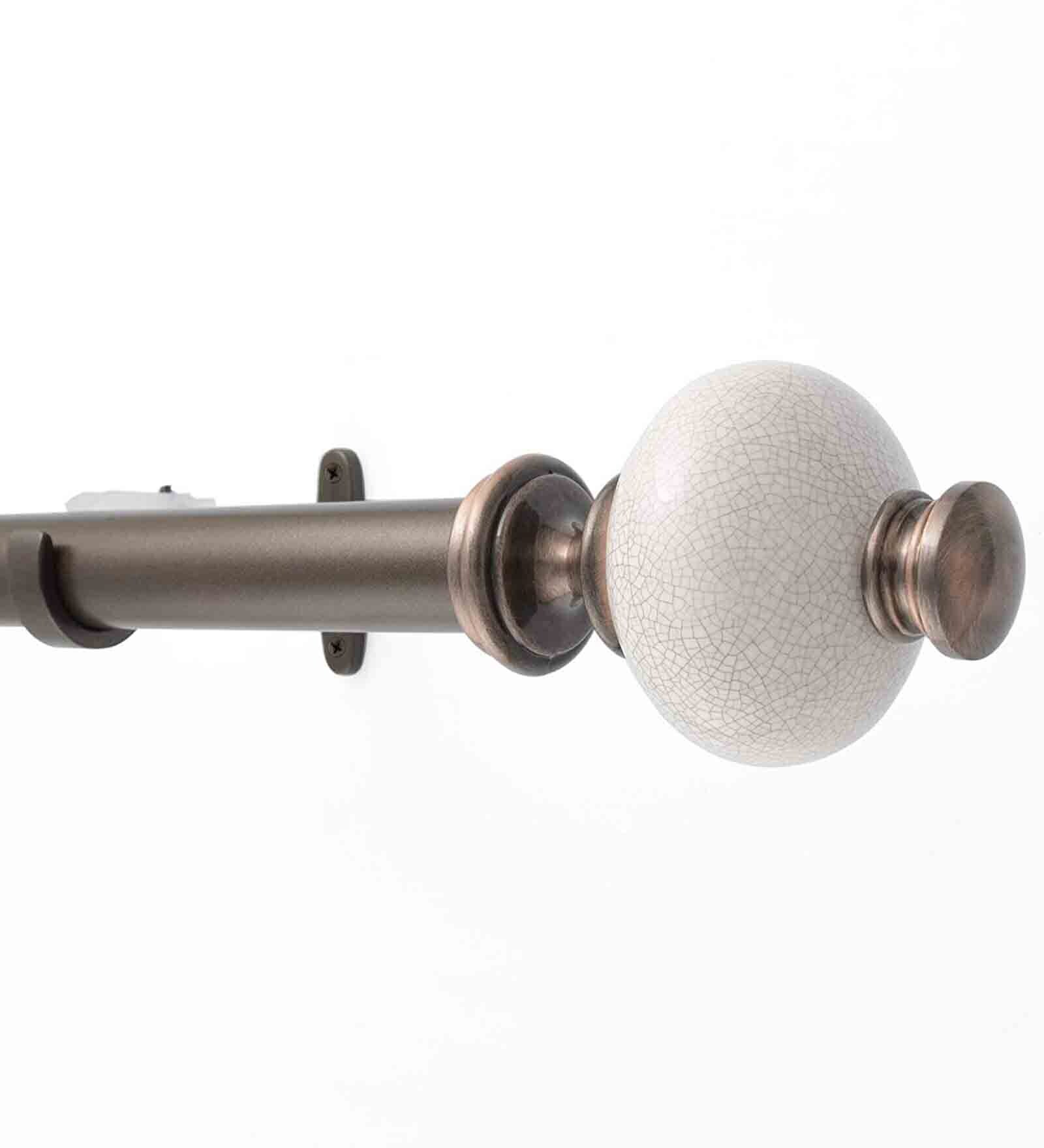 Bronze Shiny 52 Inch expandable to 144 Inch Iron Curtain Rod with Bracket