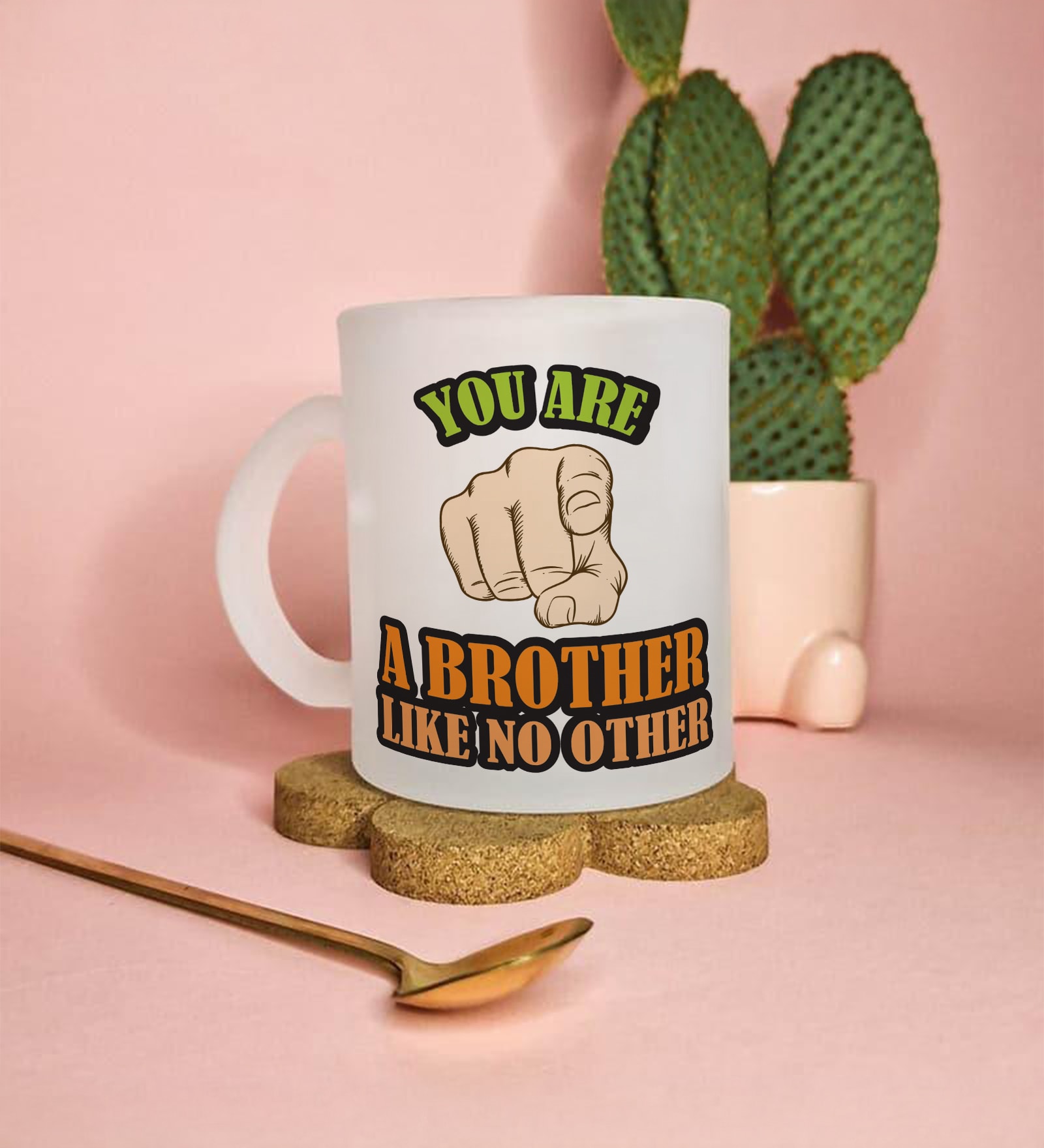 Brother Like No Other Frosted White 350 ml Glass Coffee Mug