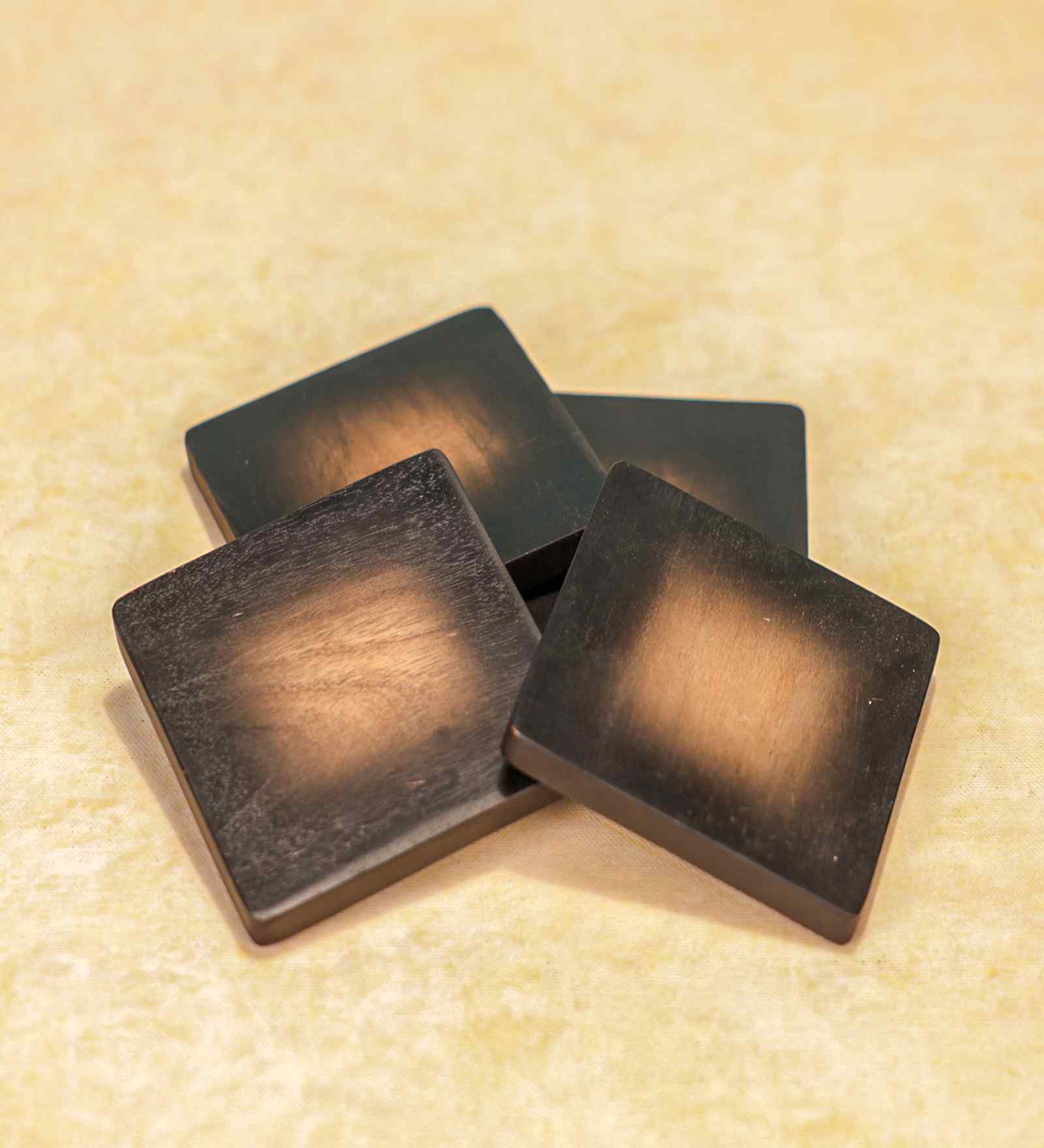 Brown & Black Acacia Wood (Set of 4) Coasters