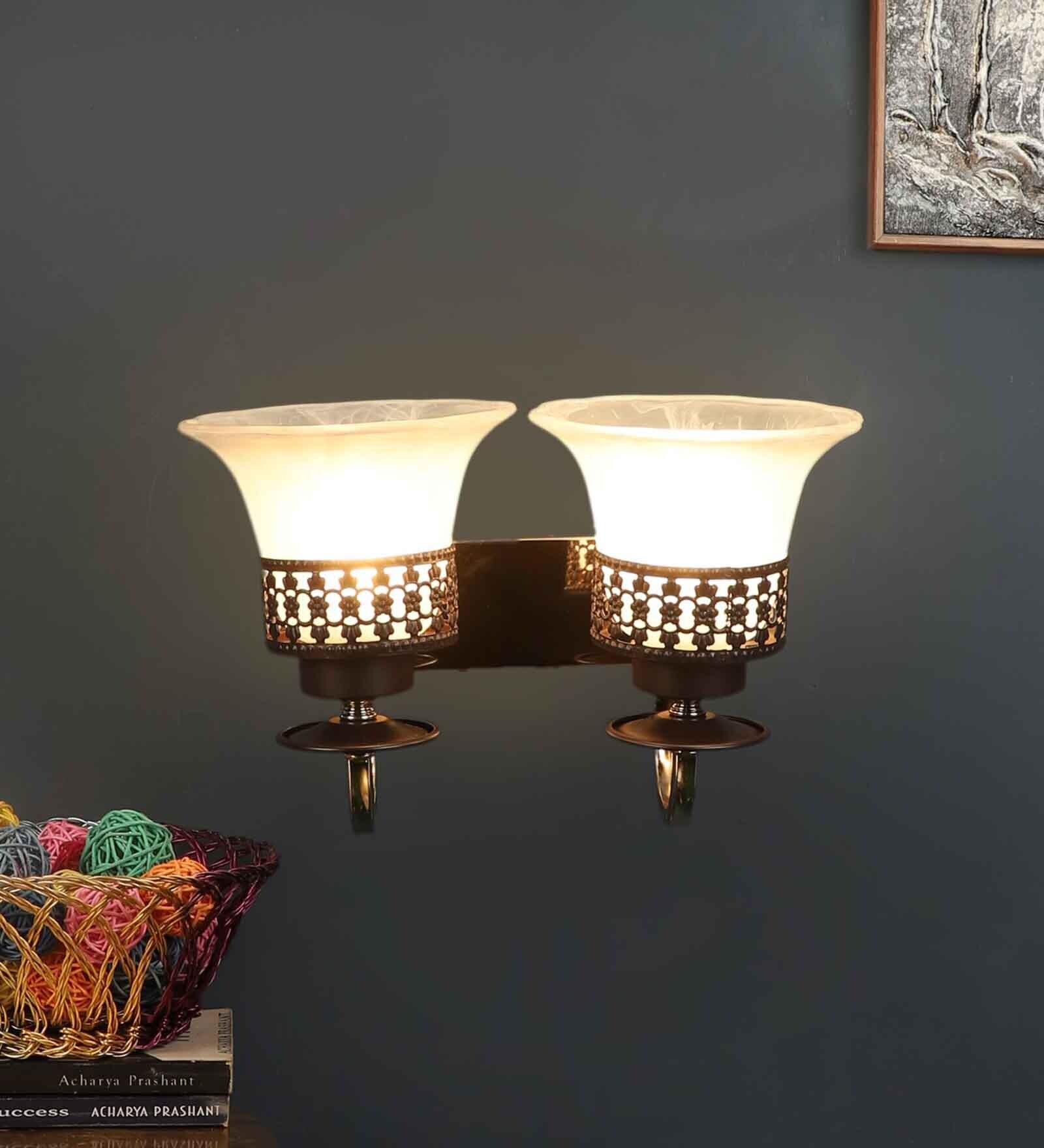 Brown & Gold Iron Wall Lights