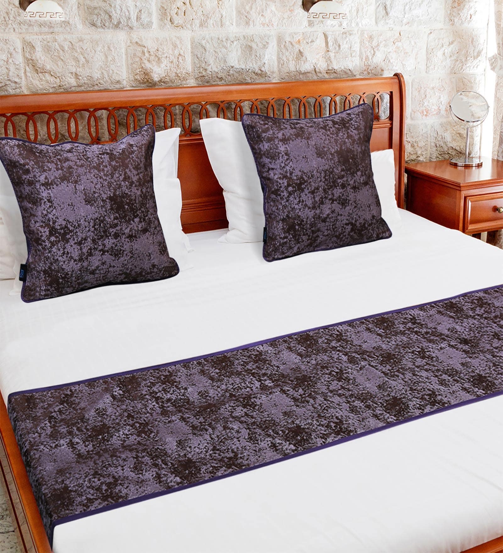 Buy Polyester Bed Runner with 2 Cushion Covers by S9Home at 42% OFF by ...