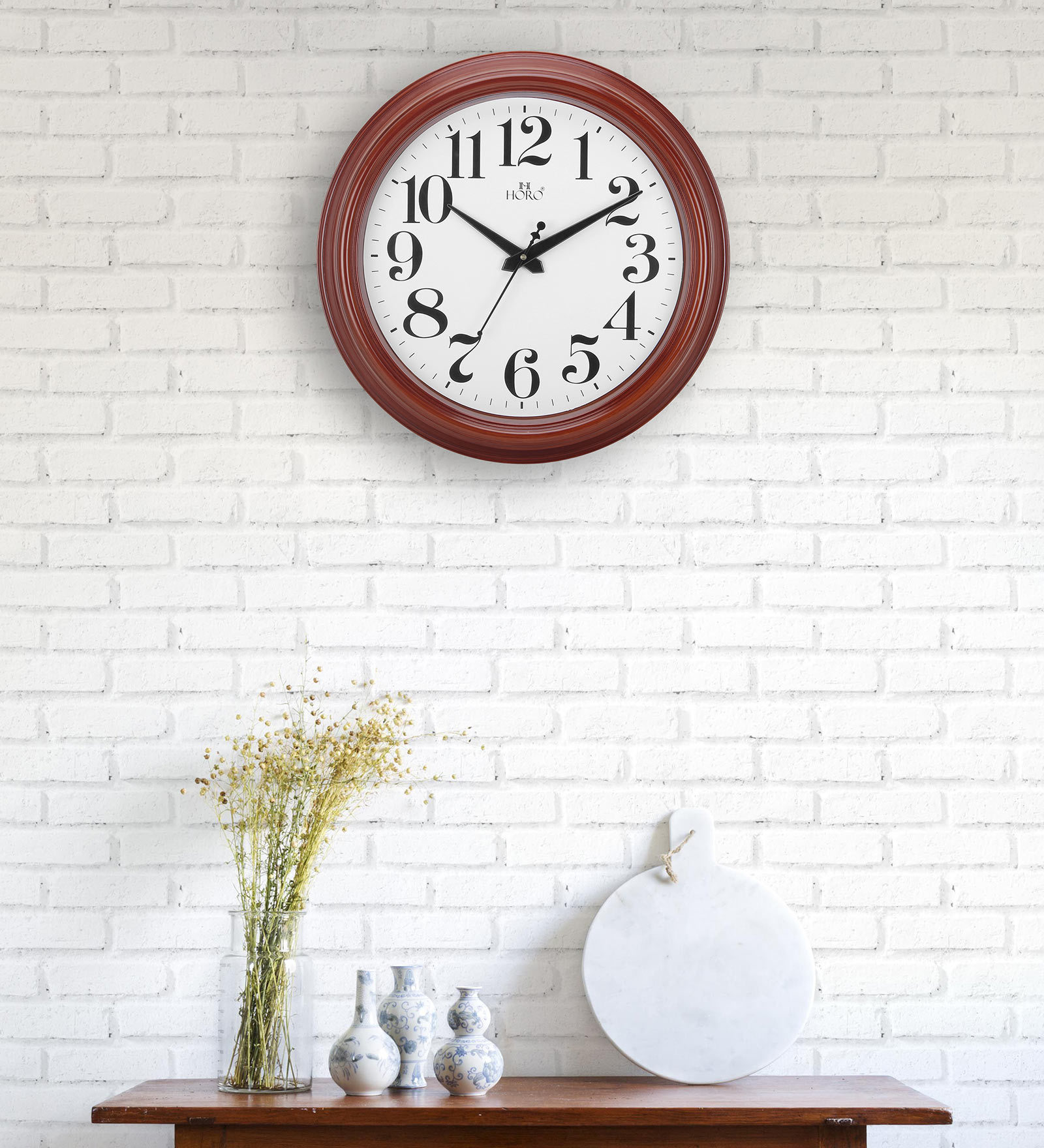 Brown Analog Wall Clock