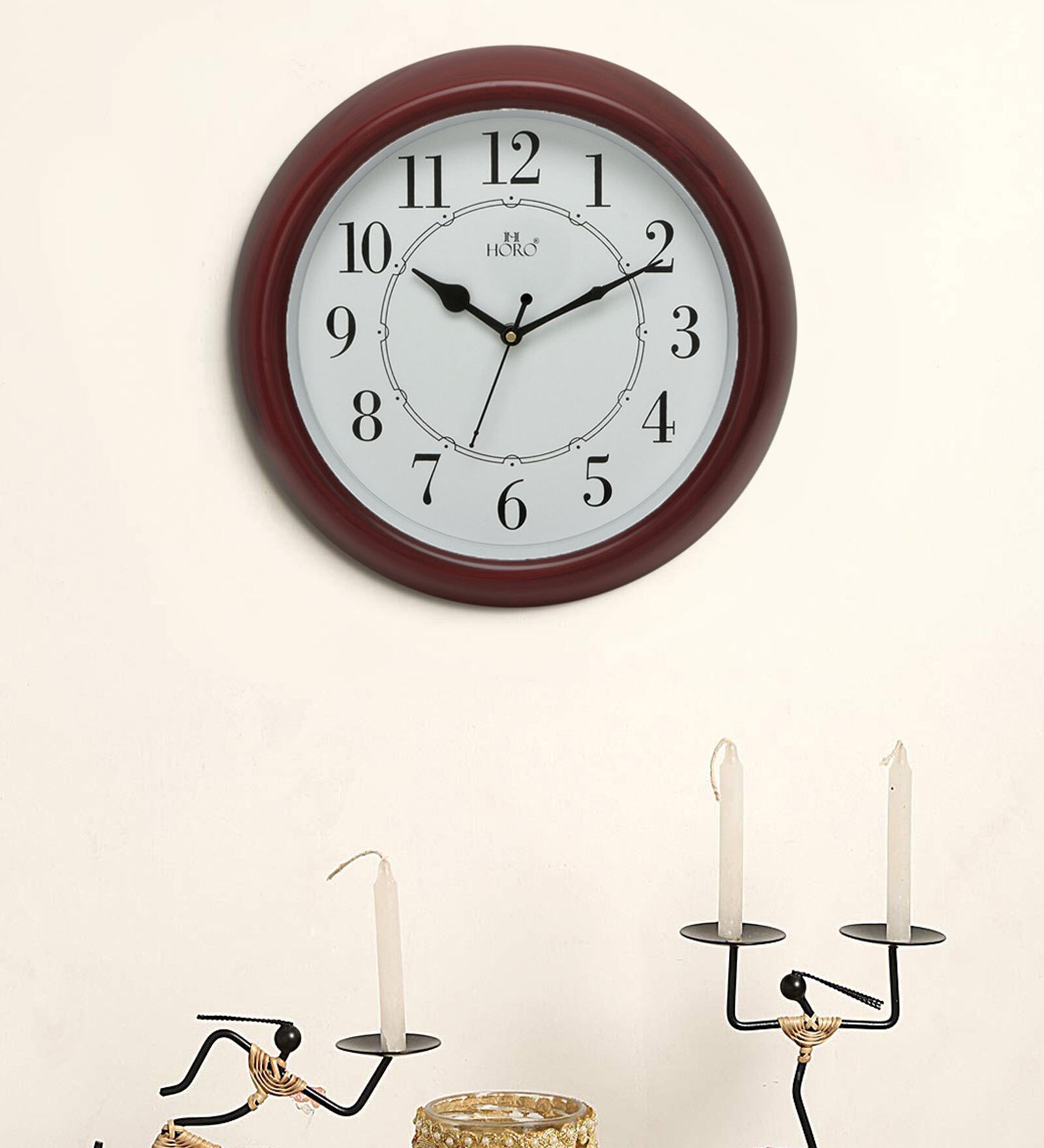 Plastic Brown Wall Clock