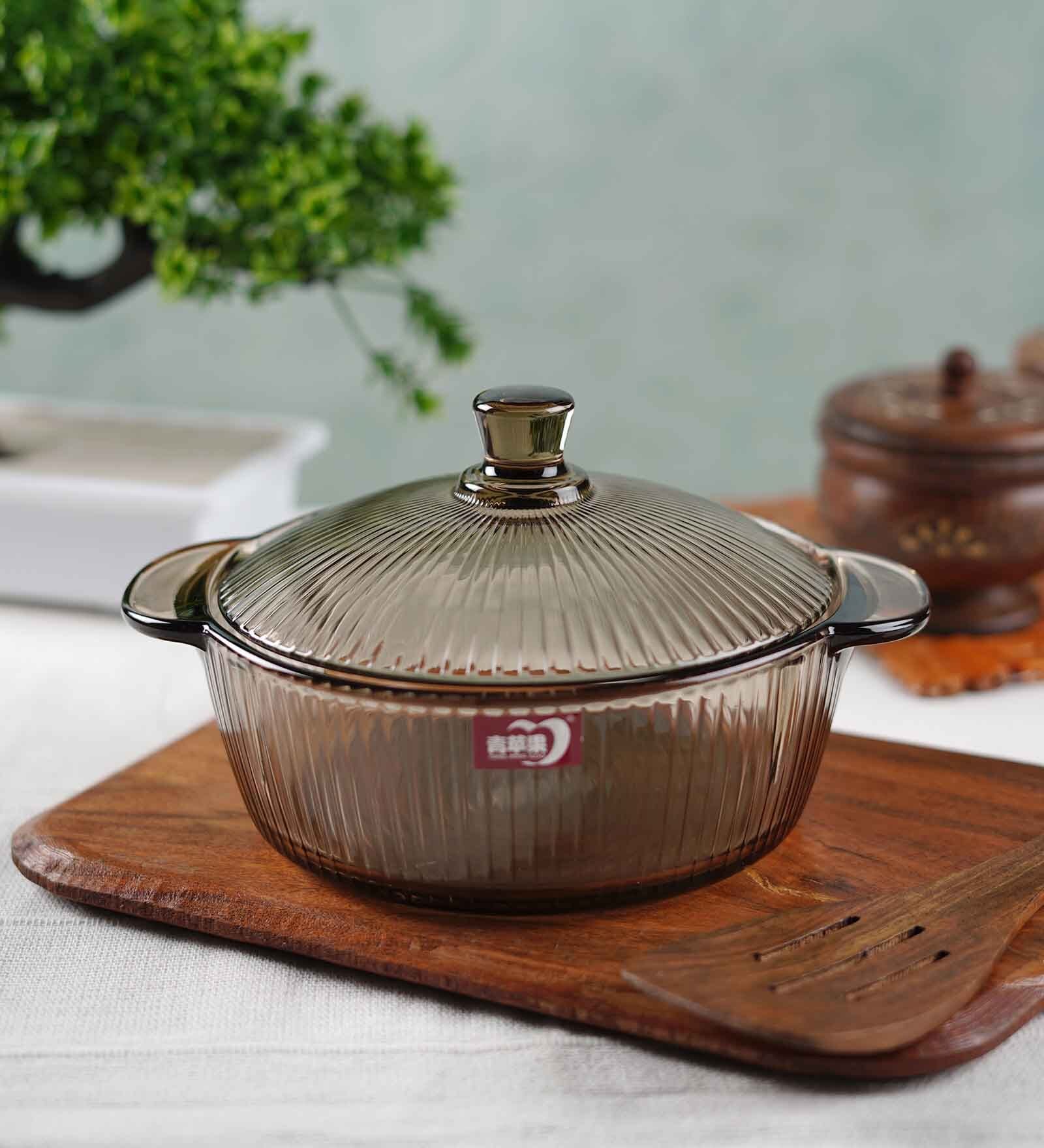 Buy Brown 1 Ltr Glass Serving Bowls With Lid at 46% OFF by Ceradeco ...