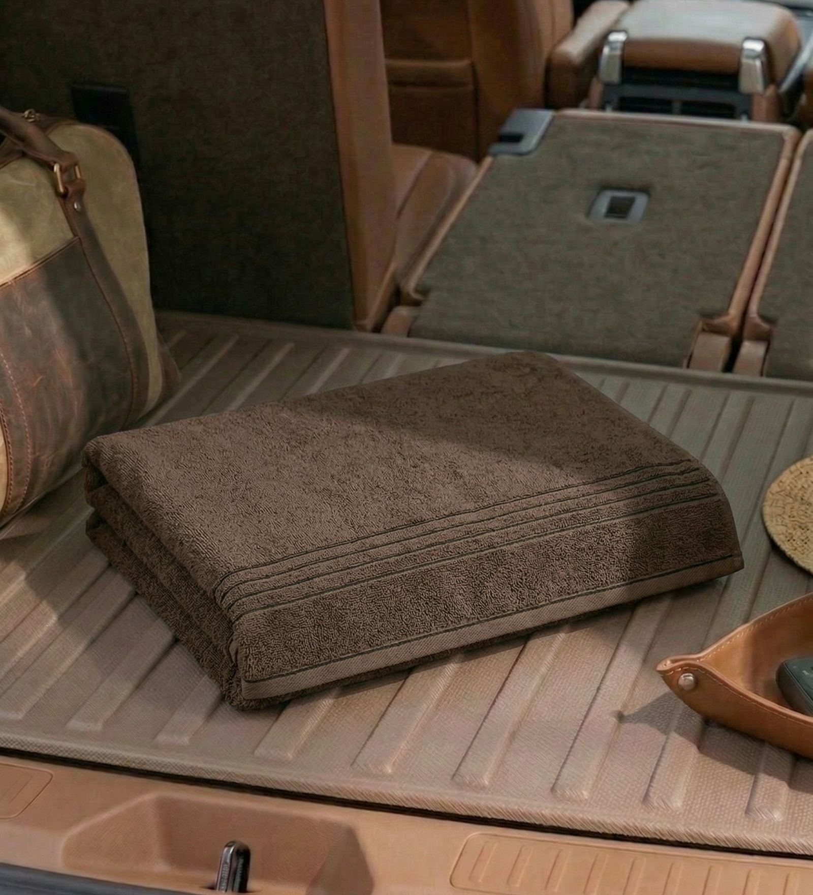 Brown 100% Cotton 340 Gsm Car Towel